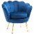 Luxury Dining Room Armchair w/Thick Padded Cushion, High Armrests, and Gold Legs Perspective: front