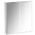 Wall-Mount Mirror Vanity Bathroom Stainless Steel w/Door Shelves, Silver 24 x26 Perspective: front