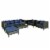 Outside Sitting & Conversation Sofa Set w/ Thick Sofa Cushions & Tea Table, Navy Perspective: front