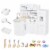 Childrens Electronic Cooking Kitchen Toy w/ Microwave, Fridge, & Cabinets, White Perspective: front