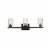 Cassie 3 lights bath sconce in black with clear shade Perspective: front