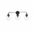 Hanson 3 lights bath sconce in black with clear shade Perspective: front