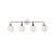 Hanson 4 lights bath sconce in polished nickel with frosted shade Perspective: front