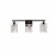 Phineas 3 lights bath sconce in black with clear crystals Perspective: front