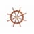 Teak Wood Ship Wheel Decor - Brown and Gold Perspective: front