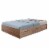 Wooden Full Size Bed Frame with 3 Drawers and Grain Details, Taupe Brown Perspective: front