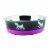 Stainless Steel Pet Bowl with Anti Skid Rubber Base and Dog Design, Large, Gray and Pink- Perspective: front