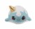 Glitter Galaxy 6-Inch Cute Ice Cream Cone Horn Blue Narwhal Collectible Plush Perspective: front