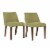 Space Savers Medium Brown Nido Chair - Green  (RTA)-Set of 2 Perspective: front