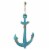 32 Inch Turquoise Blue Wood Anchor Wall Sculpture Nautical Home Decor Beach House Art Perspective: front