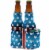 2x US American Flag Beer Bottle Cooler Sleeves with Cigarette+Lighter Holder Perspective: front
