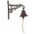 Juvale Wall Mounted Rustic Cast Iron Door Bell Chime, Brown Perspective: front