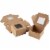 25 Pack Kraft Paper Cake Box with Display Window, 4 x 4 x 2.3 Inches, Brown Perspective: front