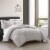 Blaine 2 or 3 Piece Duvet Cover Set Contemporary Two Tone Striped taupe king Perspective: front