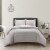 Blaine 2 or 3 Piece Duvet Cover Set Contemporary Two Tone Striped taupe twin Perspective: front