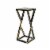 ORE International19.5 Tall Grey Stone Slab Black and Gold Plant StandMetal Perspective: front