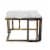 ORE International14.5  Tall Granite Marble Black and Gold Plant StandMetal Perspective: front