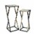 31.2 and 25.25 Tall Grey Stone Slab Black and Gold Plant StandMetal Perspective: front
