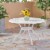 Simon Outdoor Aluminum Round Dining Table, White Perspective: front