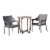 Mann Outdoor 3 Piece Wood and Wicker Bistro Set, Gray and Gray Perspective: front