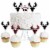 Big Dot of Happiness Prancing Plaid Dessert Cupcake Toppers Christmas Clear Treat Picks 24 Ct Perspective: front