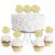 Big Dot of Happiness Gold Glitter Shamrock No-Mess Dessert Cupcake Toppers Treat Picks 24 Ct Perspective: front