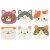 Wrapables Silicone Cute Cat Coasters for Glasses, Cups, and Drinks (Set of 6) Perspective: front