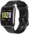 Letsfit Letscom Smartwatch Heart Rate Monitor Step Counter - Black Perspective: front