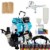Dual Fan Air Tank Compressor System with Gravity Feed Airbrush, 6 Color Paint Set, Hose Perspective: front