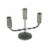 Primitive Design Rolled Steel Triple Taper Candle Stick Holder Perspective: front