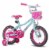 JOYSTAR Paris Kids Bike for Girls Ages 3-5 w/ Training Wheels, 14 , Blue/Fuschia Perspective: front