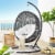 Encase Swing Outdoor Patio Lounge Chair - Espresso White Perspective: front