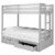 Jasper Twin to King Extending Day Bed w/ Bunk Bed and Storage Drawers-Dove Gray Perspective: front