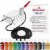 Complete Cake Decorating Airbrush Kit with a Full Selection of 12 Vivid Airbrush Food Colors Perspective: front