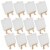 3  x 3  Stretched Canvas with 5  Mini Wood Display Easel Kit, 12 Pack - Artist Tabletop Stand Perspective: front