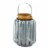 Gallery of Light 10018514 Large Galvanized Metal Lantern, Iron & Glass - MDF Wood Perspective: front