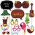 Big Dot of Happiness Tiki Luau - Tropical Hawaiian Summer Party Photo Booth Props Kit - 20 Ct Perspective: front