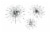 Aged Silver Finish Mid-Century Modern Atomic Star Burst Wall Décor Sculptures Set of 3 Perspective: front