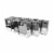 Medium Metallic Silver Paper Gift Bags with Metallic Handles, Party Favor Bags Perspective: front
