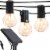 Ambience Pro - 27 Ft Waterproof Solar 1W LED Outdoor Edison Globe String Lights - Warm White Perspective: front