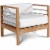HiTeak Furniture SoHo Teak Wooden Patio Club Chair in Natural and White Perspective: front