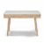 Viola 44  Rectangular Italian Carrara White Marble Writing Desk with Oak Legs Perspective: front