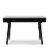 Viola 44  Rectangular Italian Carrara White Marble Writing Desk with Black Legs Perspective: front