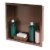 ALFI brand ABNP1616-BC 16  x 16  Brushed Copper PVD Steel Square Single Shelf Shower Niche Perspective: front