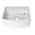 ALFI Brand ABFC2420-W White  Curved Apron 24  x 20  Single Bowl Fireclay Farm Sink with Grid Perspective: front