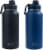 BOZ Stainless Steel Water Bottle XL - Two-Pack Bundle, Blue / Black, (1 L / 34oz) Wide Mouth Perspective: front