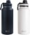BOZ Stainless Steel Water Bottle XL - Two-Pack Bundle, Black / White, (1 L / 34oz) Wide Mouth Perspective: front