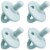 Pacifier 4 Pack by Comfy Cubs, Earth Green, Stage 1 Perspective: front