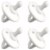 Pacifier 4 Pack by Comfy Cubs, White, Flat Perspective: front