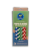 Surge Red Blue and Green Striped Unwrapped Jumbo Paper Straws Perspective: front
